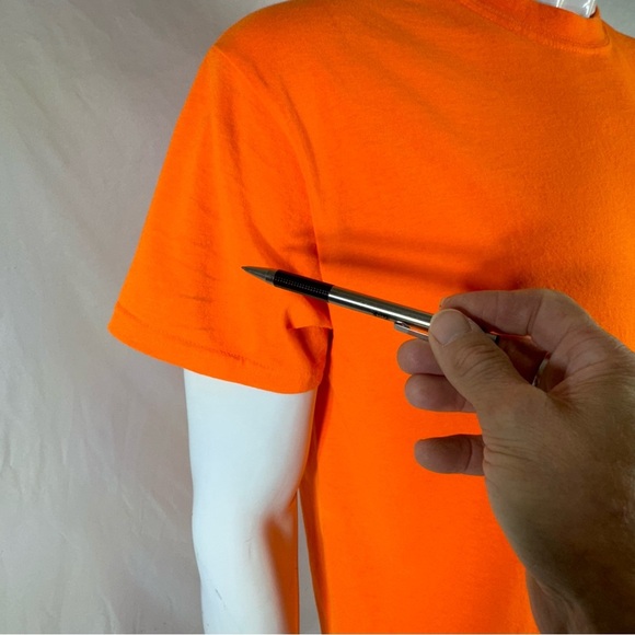 Gildan Dry Blend Men’s Safety Orange Short Sleeve Tee - Picture 5 of 6